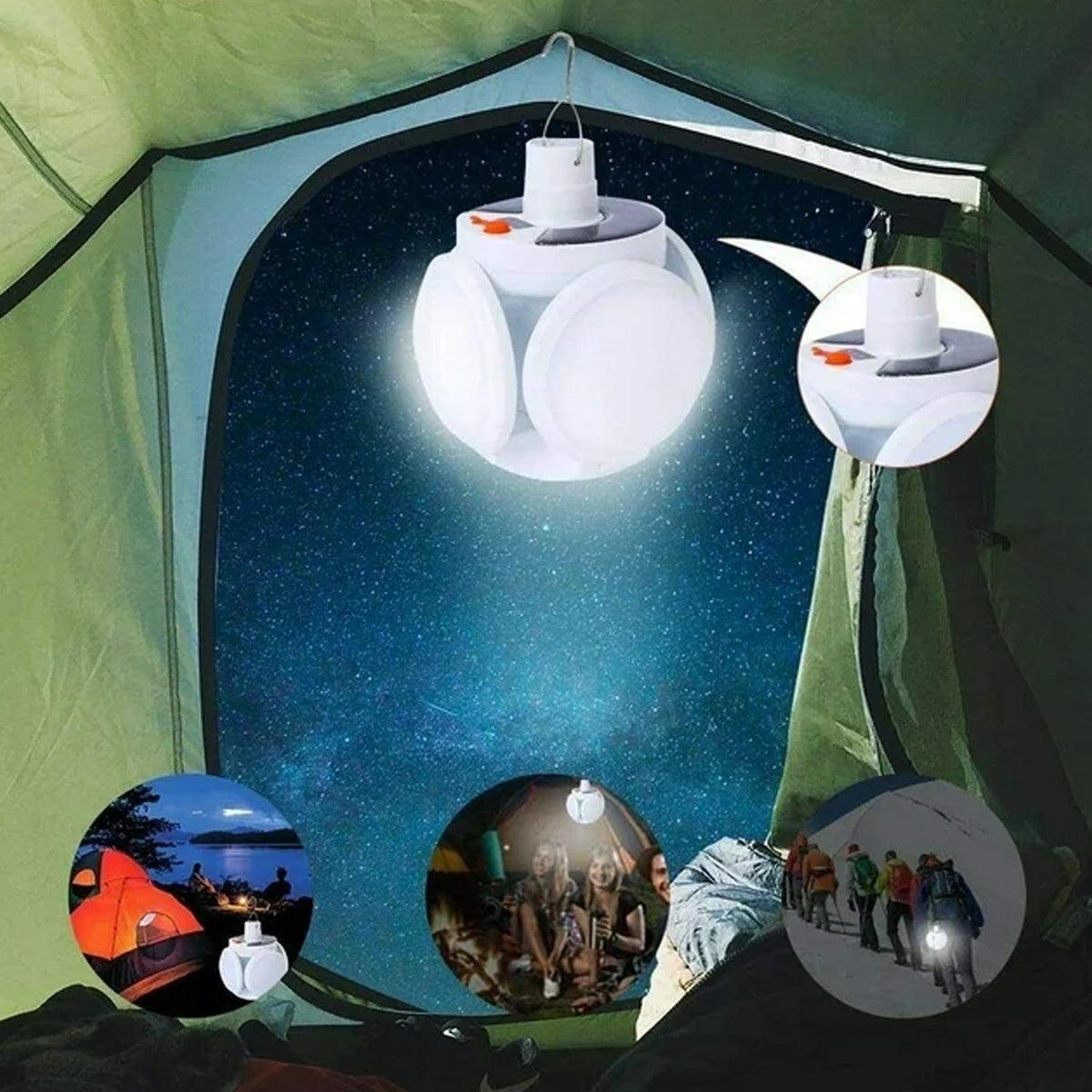 Illuminate Your Adventures with the Solar Multi-Functional Emergency LED Light Bulb!