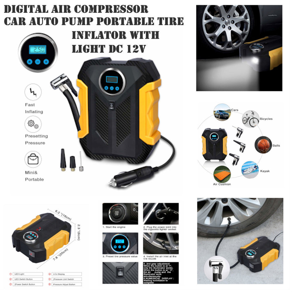 Portable Electric Car Air Compressor Pump for Car and Bike Tyres – Quick and Easy Inflation Anytime, Anywhere in India