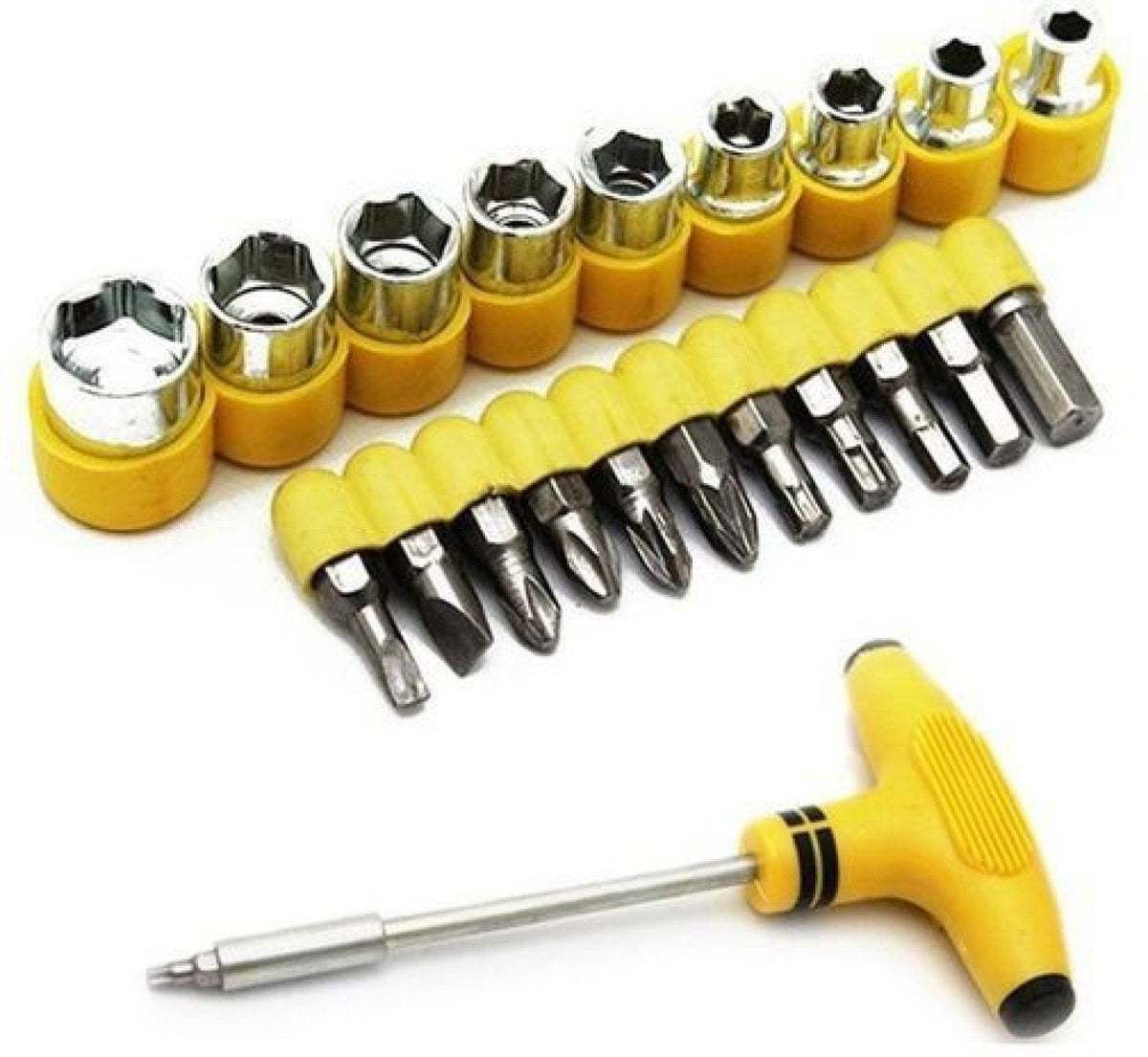 24 Pcs T-Shape Screwdriver Set with Ratchet Pawl & Socket Spanner – The Ultimate Hand Tool Set for Indian DIY Enthusiasts