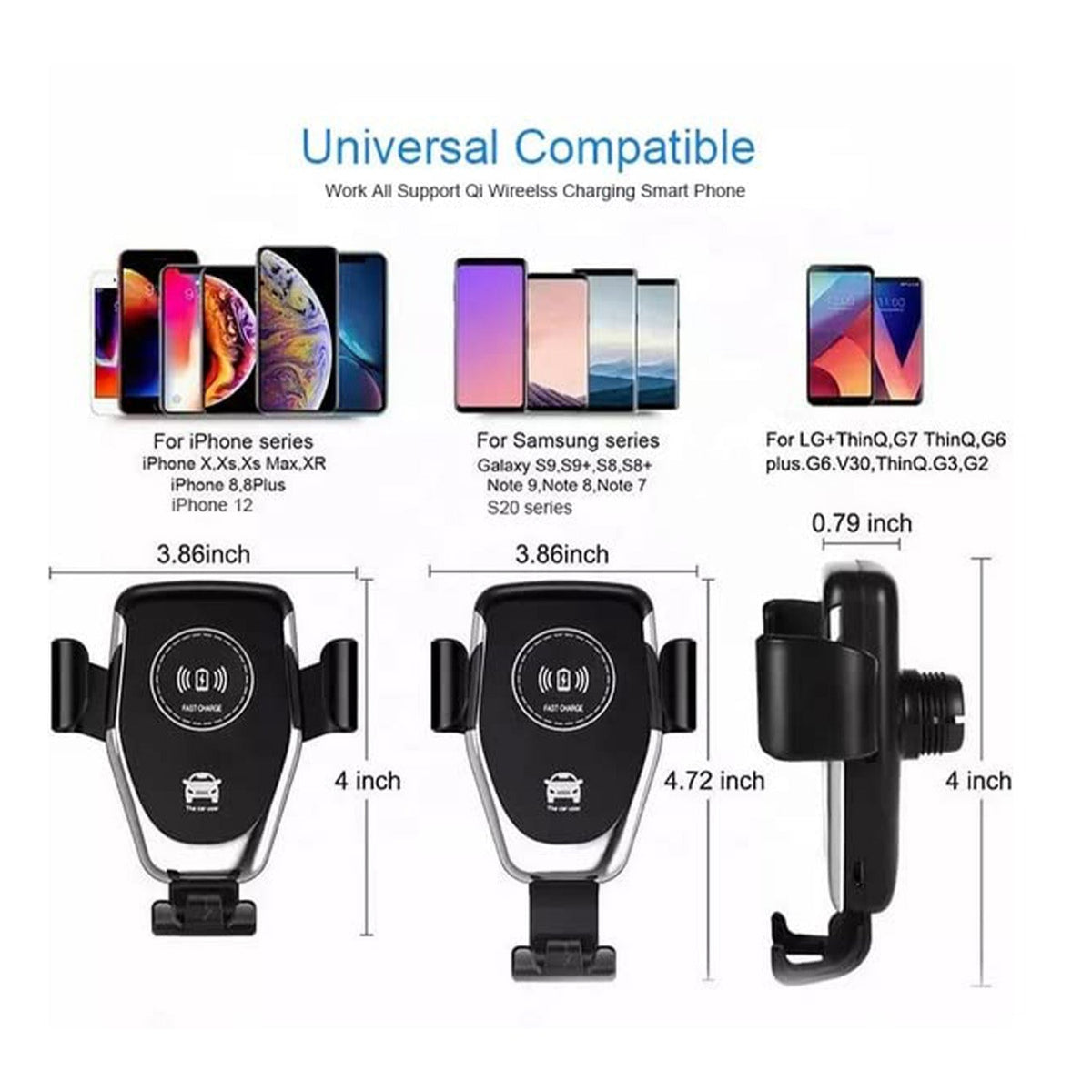 Upgrade Your Drive with the Car Phone Holder Wireless Charger: 10W Qi Fast Charging & Auto Clamping Car Mount in India