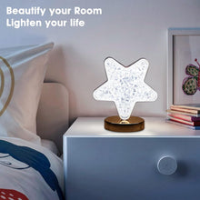 Star Shape Crystal Diamond Lamp Cordless Luxury Lamp with USB Rechargeable, 3-Way Dimmable & Touch Control Decorative Nightstand Lamp for Bedroom, Living Room, Party, Restaurant Decor (1 Pc )