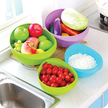 Large rice strainer bowl for kitchen use, ideal for washing and storing grains.