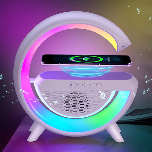 LED night lamp with Bluetooth speaker and wireless charging